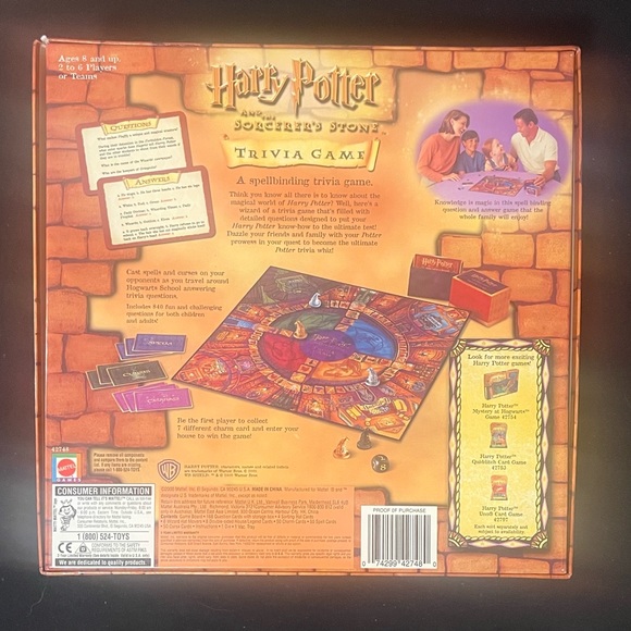 MATTEL Harry Potter Trivia Board Game 2-6 Players or Teams - Picture 4 of 7